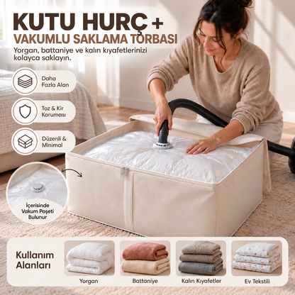 Kutu Hurç + Vakumlu Torba Seti 60 x 40 x 20